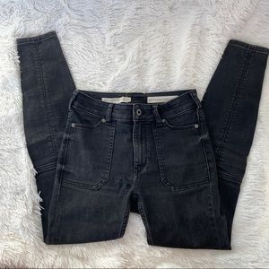 Black High Rise Denim Legging